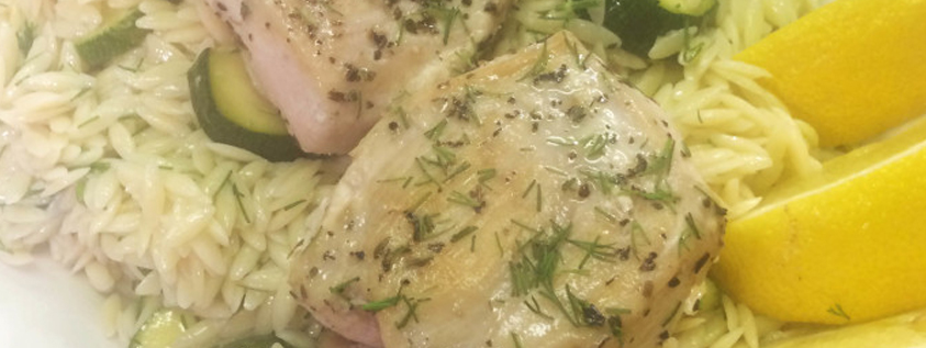 Herb Chicken with Zucchini Orzo