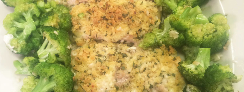 Parmesan Crusted Salmon with Broccoli