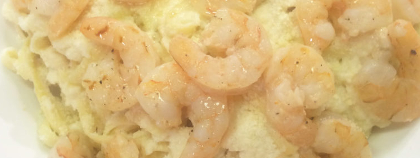 Shrimp Pasta with Cauliflower Alfredo Sauce