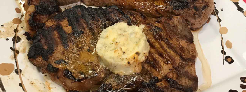 Grilled Ribeye with Blue Cheese Butter