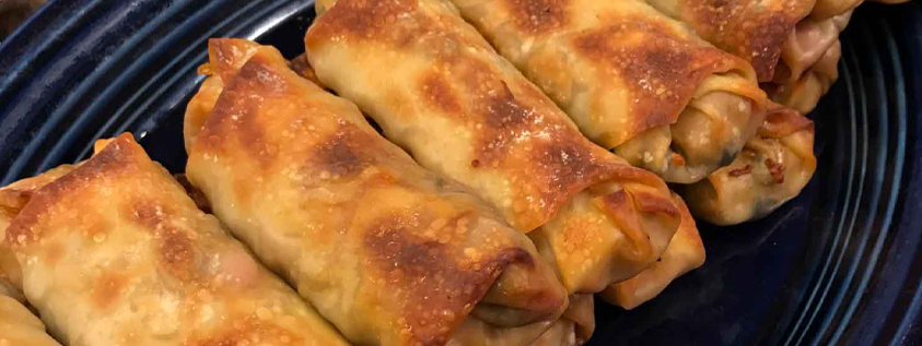 Baked Chicken and Cheese Egg Rolls