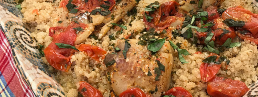 Poached Fish with Quinoa