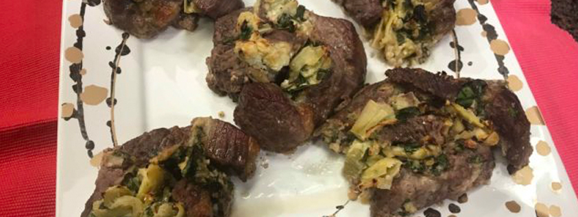 Spinage and Artichoke Steak Roll-Ups