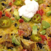 Cheese and Bean Smothered Nachos