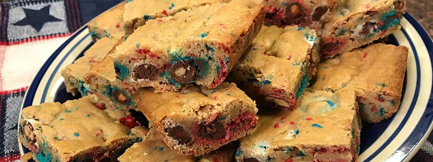Red, White and Blue Blondies