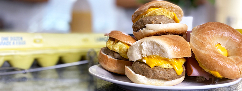 breakfast bagel sandwiches